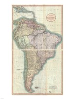 1807 Close up Cary Map of South America Fine Art Print