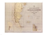 Map of Argentina 1883 Fine Art Print