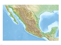 Mexico Relief Location Map Fine Art Print