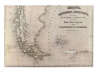 Mapa de la Republica Argentina 1875 Fine Art Print