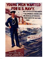 Navy Recruiting Poster, 1909 Fine Art Print