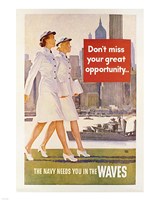 Waves Recruiting Poster Fine Art Print