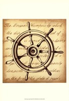 Sepia Captain's Wheel Fine Art Print