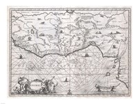 1670 Ogilby Map of West Africa Fine Art Print