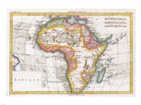 1780 Raynal and Bonne Map of Africa Fine Art Print