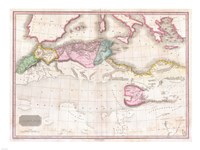 1818 Pinkerton Map of Northern Africa and the Mediterranean Fine Art Print