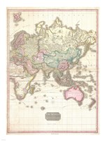 1818 Pinkerton Map of the Eastern Hemisphere Fine Art Print