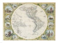 1850 Tallis Map of the Western Hemisphere Fine Art Print