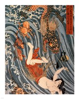Tamatori Being Pursued by a Dragon Fine Art Print