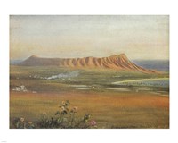 Edward Clifford (1844-1907) - 'DiamondHead, Honolulu', watercolor painting, 1888 Fine Art Print