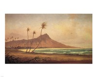 Gideon Jacques Denny - 'Waikiki Beach', oil on canvas, 1868 Fine Art Print