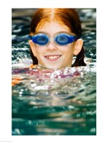 Close-up of a girl in a swimming pool Fine Art Print