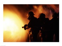 Firefighters during a rescue operation - various sizes
