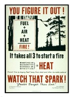 You Figure it out, Fuel + Air + Heat = Fire Fine Art Print