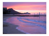 Waikiki Beach Sunset Framed Print