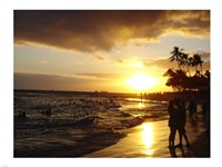 Waikiki Beach at Sunset Framed Print