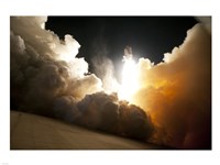 STS-130 Exhaust Cloud Engulfs Launch Pad 39A Fine Art Print