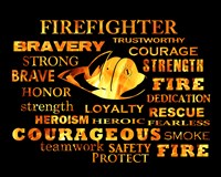 Firefighter Words Fine Art Print