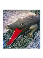 Playground alligator with mouth open Fine Art Print