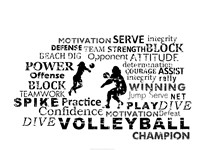 Volleyball Text Fine Art Print