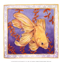 Goldfish On Purple Fine Art Print