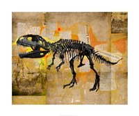 T Rex Skeleton Collage Fine Art Print