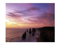 Eroded rocks in the ocean, Twelve Apostles, Port Campbell National Park, Victoria, Australia Fine Art Print