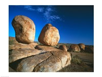 Rocks on an arid landscape, Devil's Marbles, Northern Territory, Australia Fine Art Print