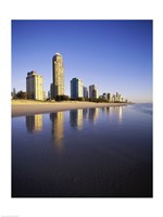 Reflection of buildings in water, Surfers Paradise, Queensland, Australia Fine Art Print
