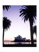 Silhouette of a opera house at dusk, Sydney Opera House, Sydney, Australia Fine Art Print