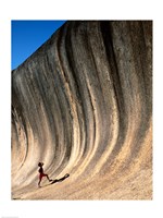 Low angle view of a rock, Wave Rock, Hyden, Western Australia, Australia Fine Art Print