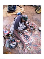 Female artist painting, Alice Springs, Northern Territory, Australia Fine Art Print