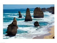 Rock formations on the coast, Twelve Apostles, Port Campbell National Park, Victoria, Australia Fine Art Print