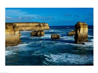 High angle view of rocks in the sea, Twelve Apostles, Port Campbell National Park, Victoria, Australia Fine Art Print