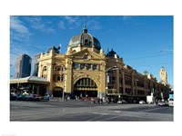 Facade of a railroad station, Flinders Street Station, Melbourne, Victoria, Australia Fine Art Print