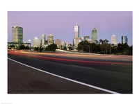 Streaks of light on a road, Perth, Australia Fine Art Print
