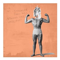 Muscle Man Unicorn Framed Print