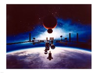 Artist's Conception of Space Station Freedom Fine Art Print