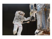 Asronaut Repairing Iss Fine Art Print