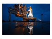 Brightly Lit Atlantis STS-135 on Launch Pad Fine Art Print