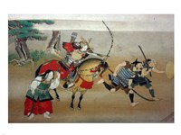 Illustrated Story of Night Attack on Yoshitsune's Residence At Horikawa, 16th Century Fine Art Print