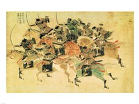 Samurais on horseback Framed Print
