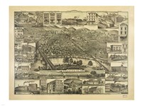 Topographic View of the City of Reading PA. 1881 Fine Art Print