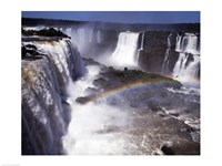 Rainbow over a waterfall, Devil's Throat, Iguacu Falls, Iguacu River, Parana, Brazil Fine Art Print