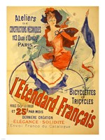 I'Etendard Francais Bicyclettes Fine Art Print