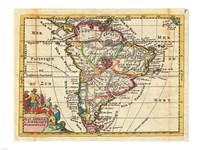 1747 La Feuille Map of South America Fine Art Print