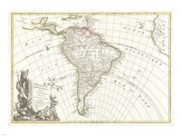 1762 Janvier Map of South America Fine Art Print