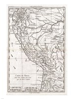 1780 Raynal and Bonne Map of Peru Fine Art Print