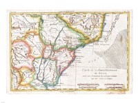 1780 Raynal and Bonne Map of South America Fine Art Print