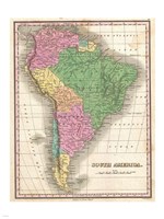 1827 Finley Map of South America Fine Art Print